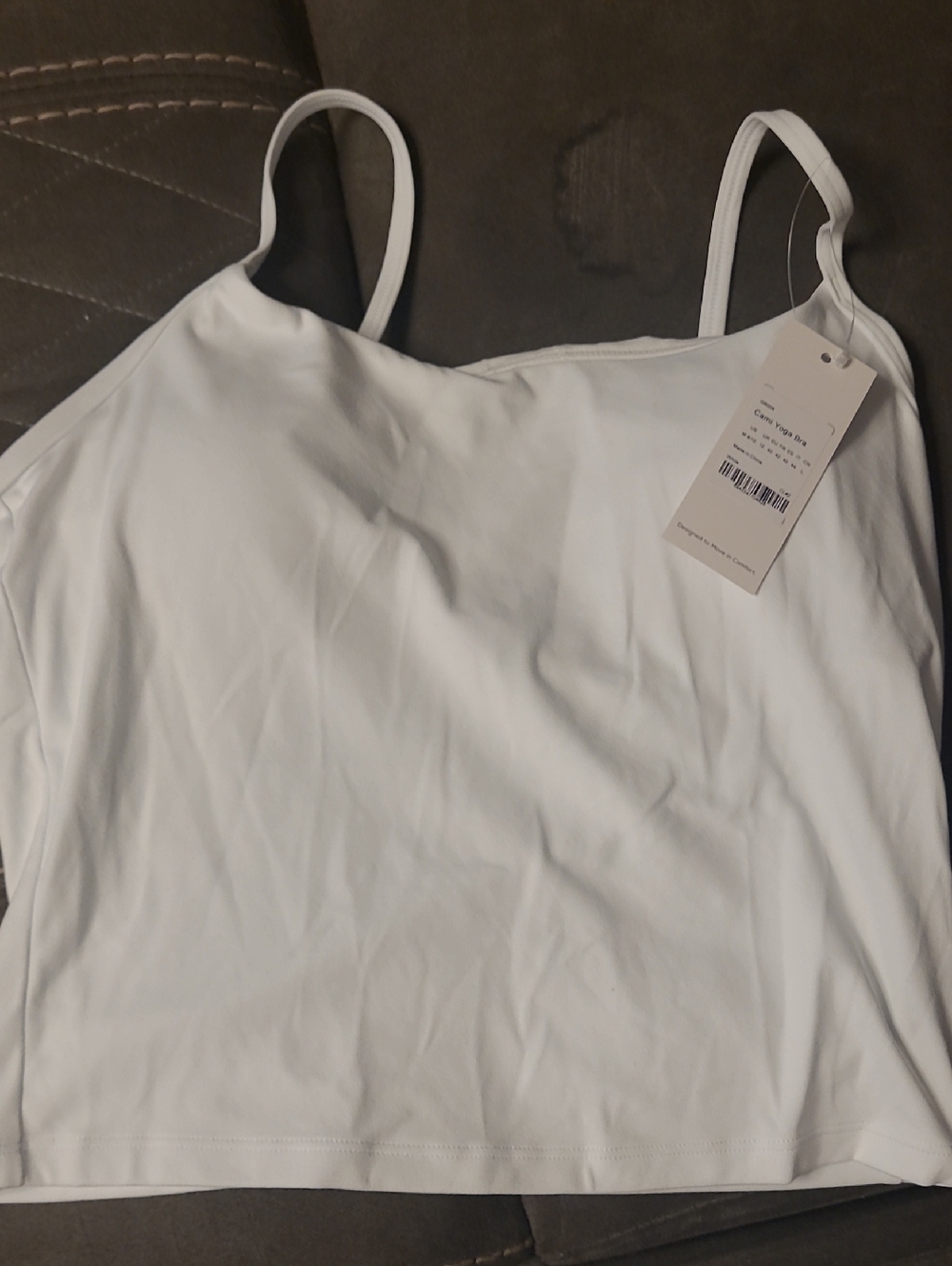 Women's White Stretch Slip Cami with Thin Straps